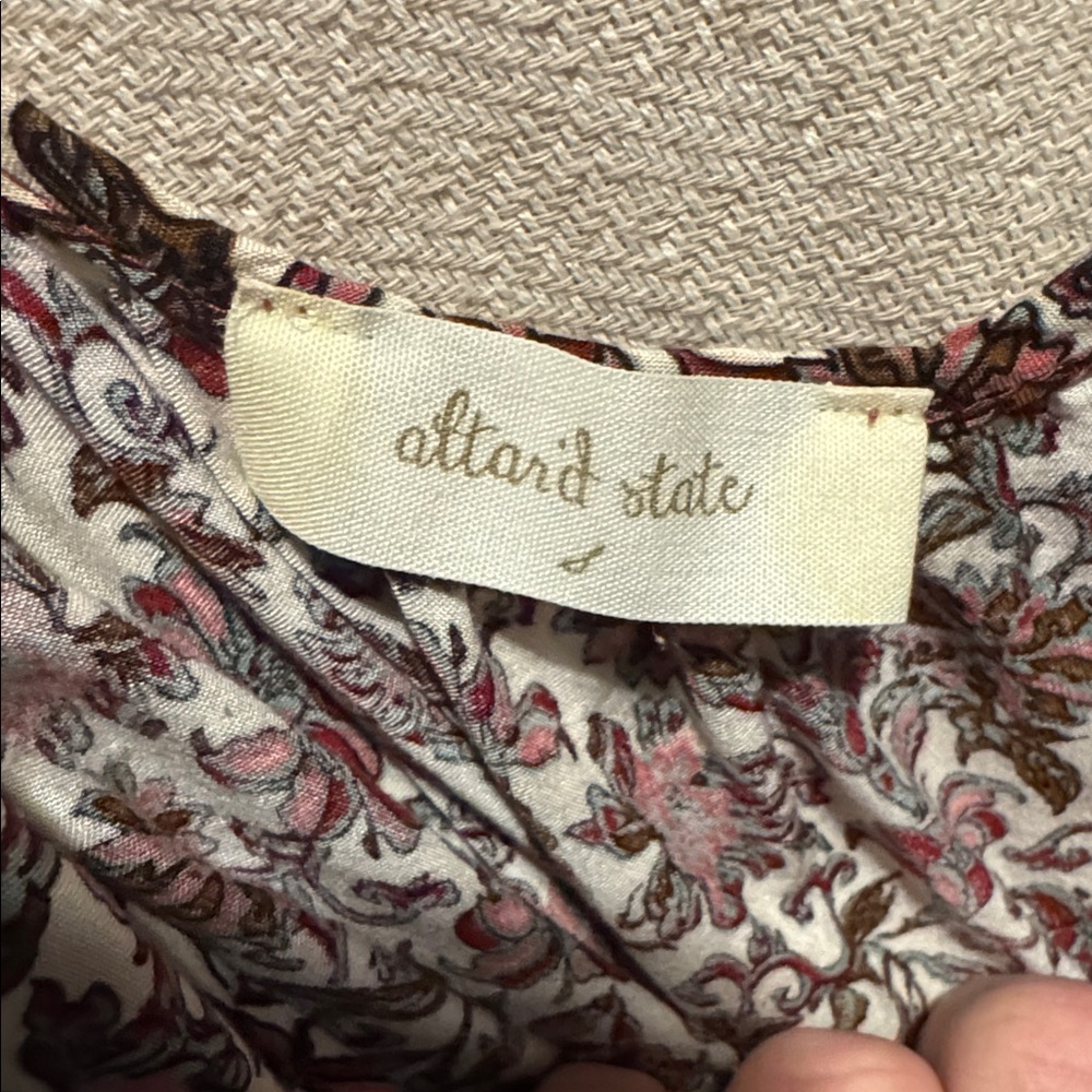 Altar’d State cream and burgundy mini dress - Picture 3 of 7
